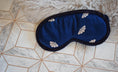Load image into Gallery viewer, Art Deco Navy Satin Eye Mask
