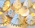 Load image into Gallery viewer, Sunbeam Geometric Turquoise Bedroom String Lights
