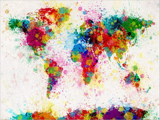Paint Splashes Map of the World