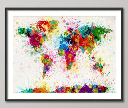 Paint Splashes Map of the World