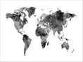 Load image into Gallery viewer, Watercolour Map of the world - Black & White
