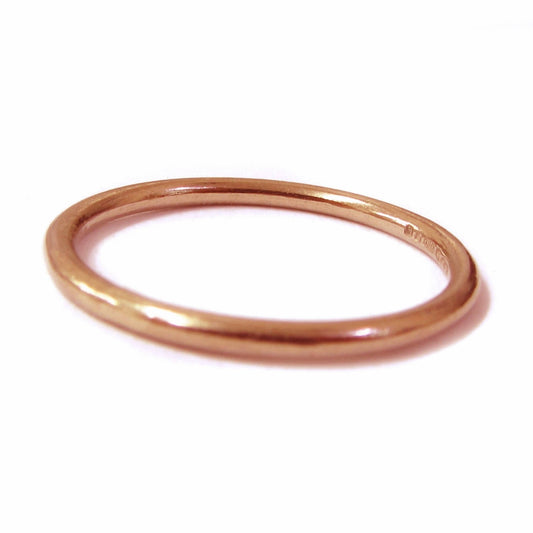 18K rose gold Simple band , wedding ring in solid gold 750, halo ring, rose gold wedding ring