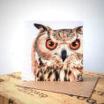Load image into Gallery viewer, Eagle Owl Greetings Card
