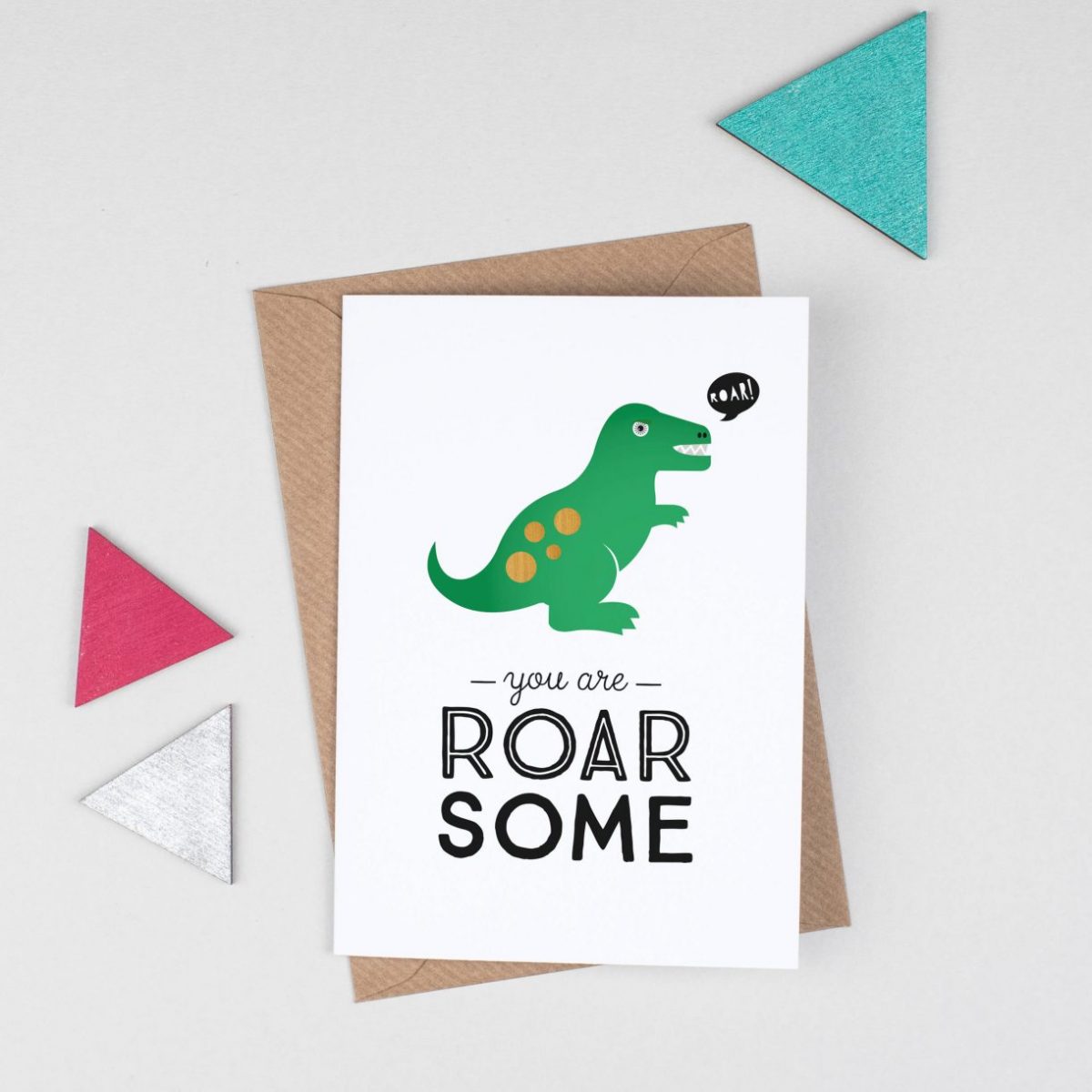 Dinosaur T-Rex Valentine Card, Roar-some Awesome Jurassic Anniversary Love Card, Cheeky Scandinavian Dino Print, Retro Romantic Note Card