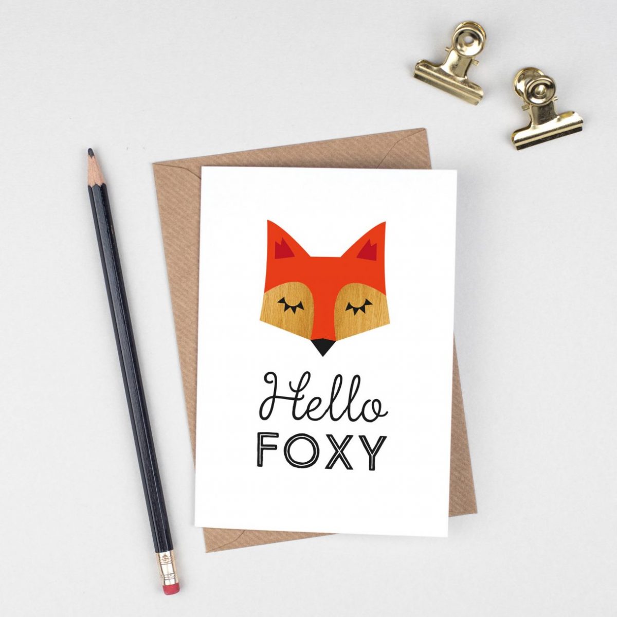 Foxy Valentine Card, Retro Scandinavian Fox Greeting Card, Mid Century Valentines Card, Cheeky Love Card, Cute Fox Print, Romantic Note Card