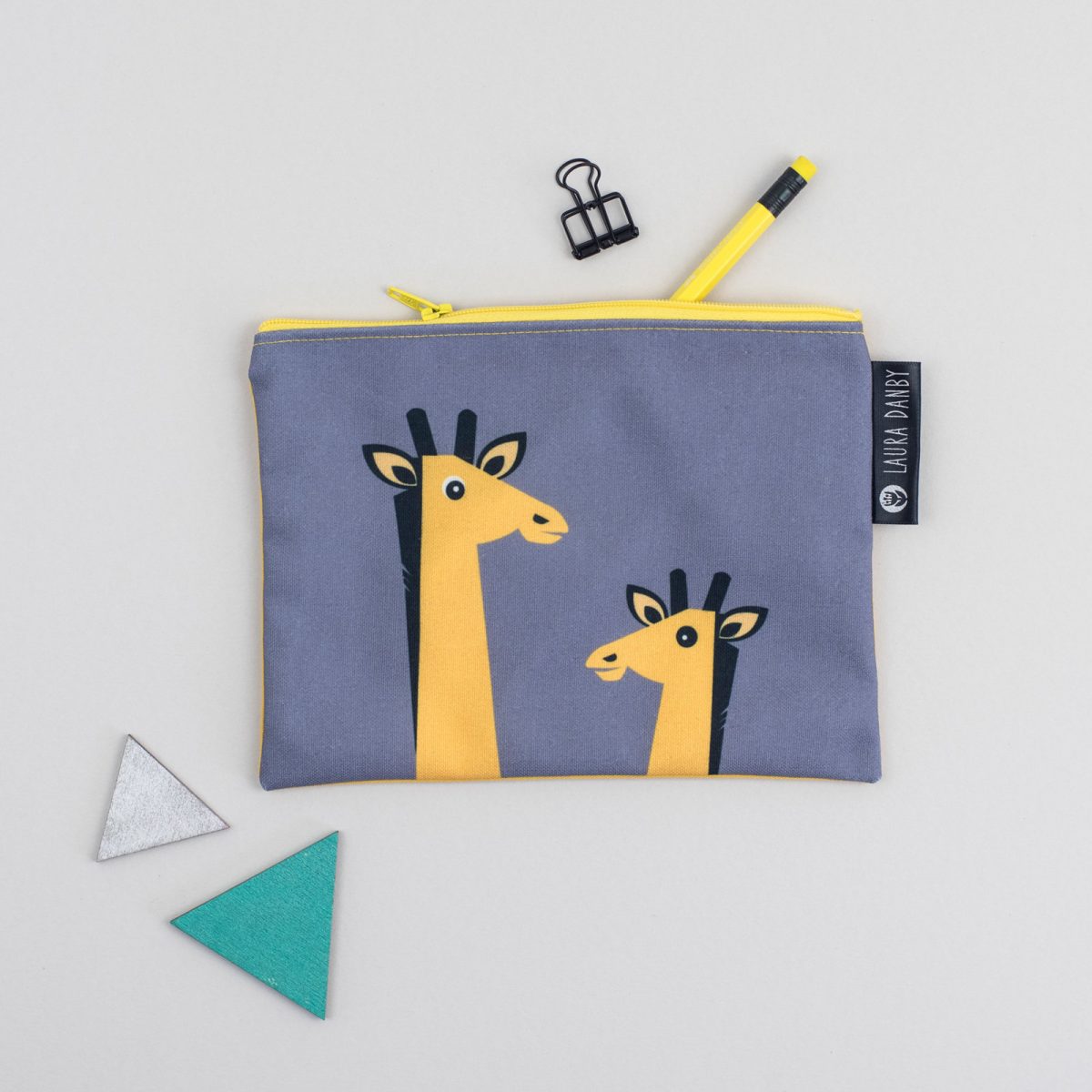 Giraffe Purse, Animal Pencil Case, Giraffe Gift, Jungle Makeup Bag, Yellow Giraffe Toiletry Bag, Giraffe Coin Pouch, Gift for Giraffe lover