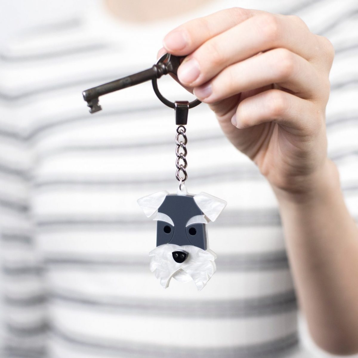 Schnauzer Dog Keyring, Dog Lover Gift, Animal Key Fob, Pet Key Chain, Gift for Her, New Home Gift, Laura Danby, Laser Cut Acrylic Key Holder