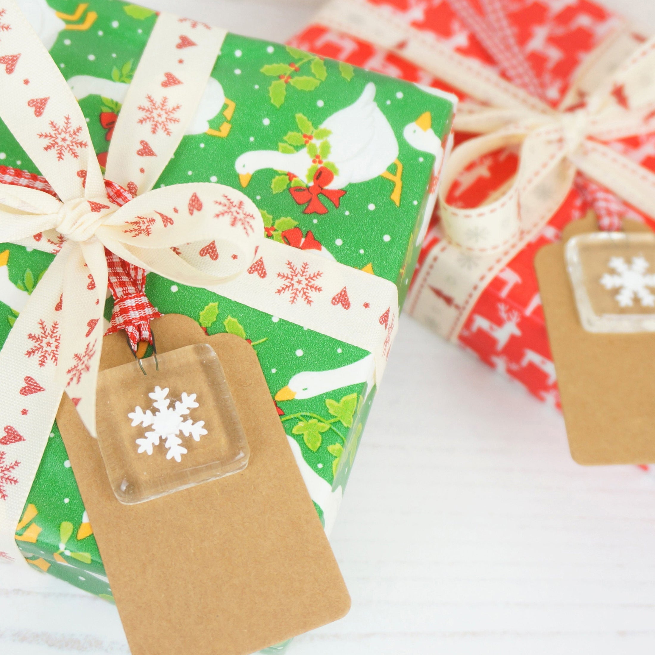 Single Handmade Glass Paper Cut Snowflake Keepsake Gift Tag By Jessica Irena Smith Glass