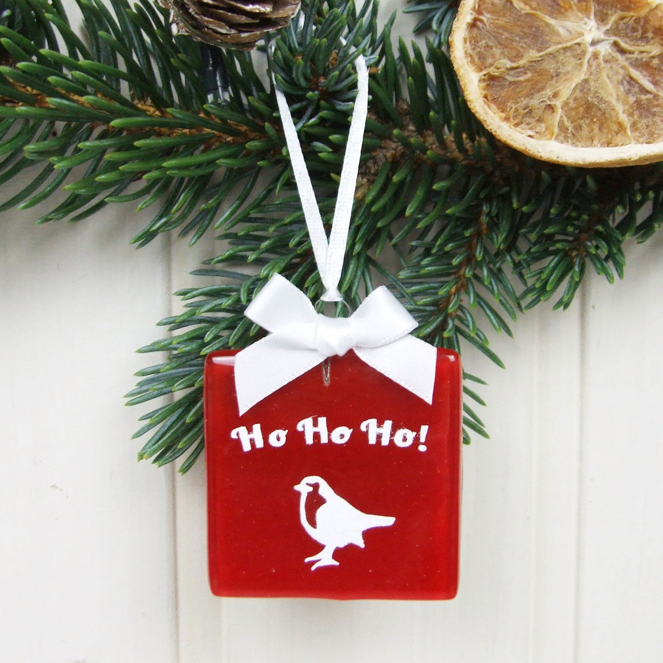 Handmade Glass Paper Cut Christmas Keepsake In Red Robin Or Green Christmas Tree Design By Jessica Irena Smith Glass