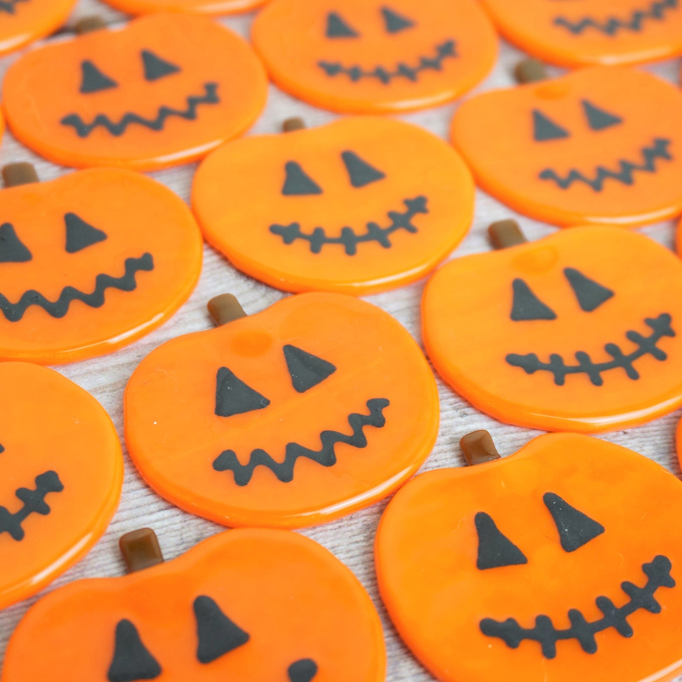 Handmade Fused Glass Halloween Trick Or Treat Pumpkin Brooch By Jessica Irena Smith Glass