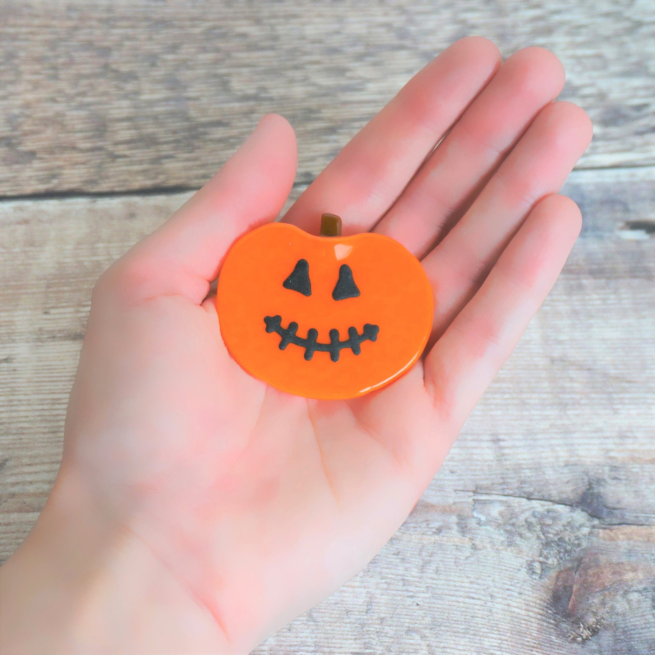 Handmade Fused Glass Halloween Trick Or Treat Pumpkin Brooch By Jessica Irena Smith Glass
