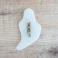 Load image into Gallery viewer, Handmade Fused Glass Halloween Trick Or Treat Ghost Brooch By Jessica Irena Smith Glass

