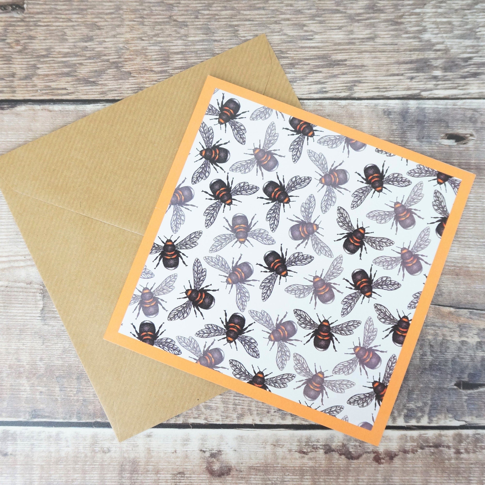 Bumblebee Bee Illustrated Blank Greetings Card By Jessica Irena Smith