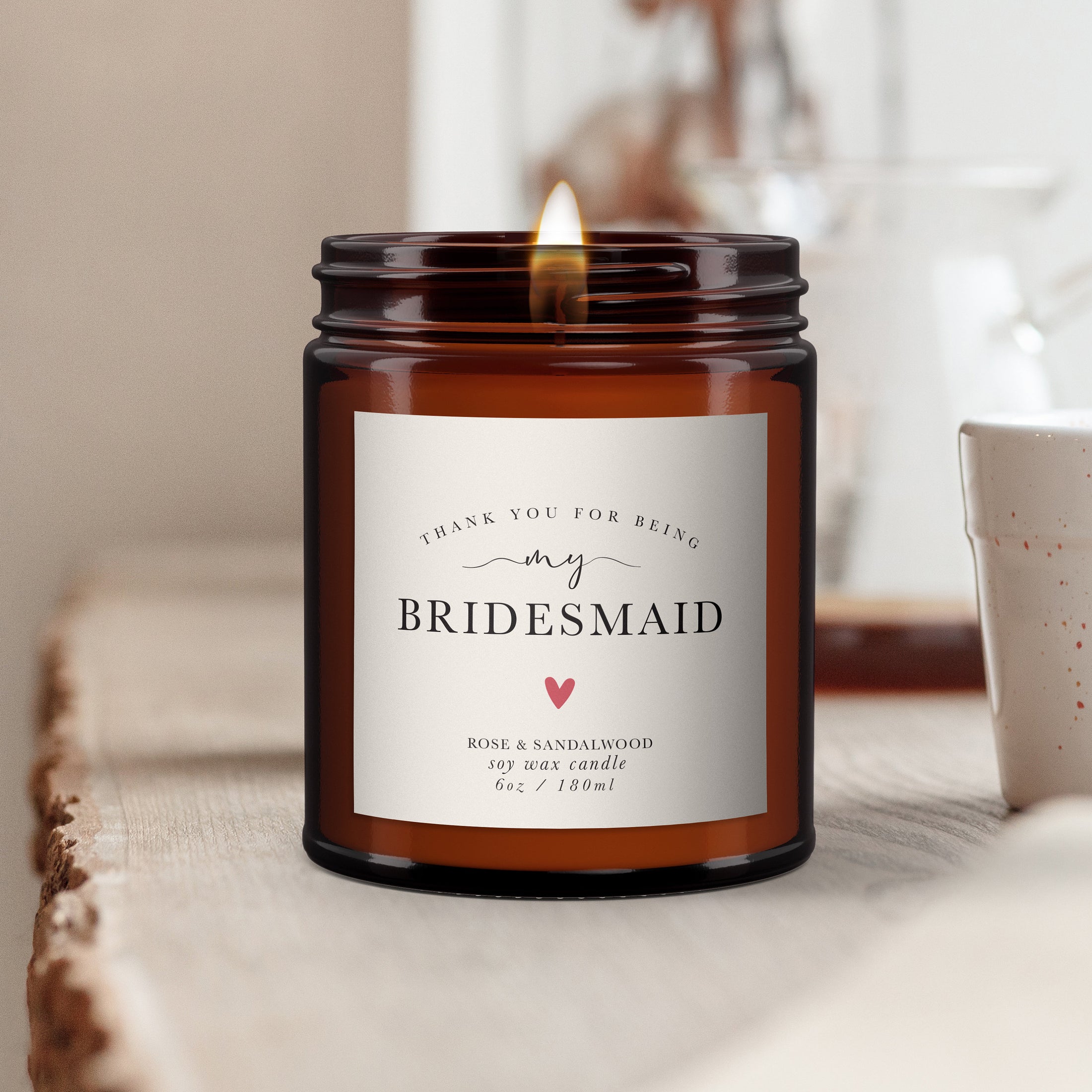Bridesmaid Gift Personalised Candle, Pure Essential Oil Candle, Bridesmaid Gift, Gift for Bridesmaids
