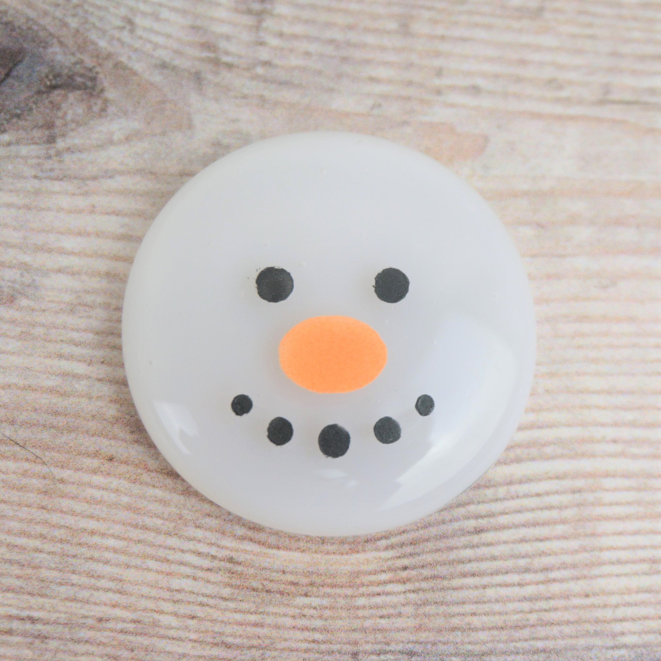 Handmade Fused Glass Snowman Face Christmas Brooch Badge By Jessica Irena Smith Glass