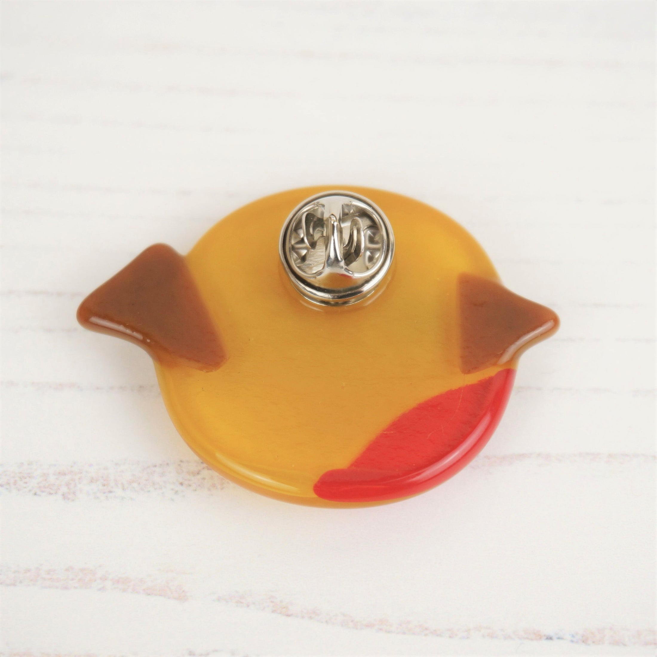 Handmade Fused Glass Robin Christmas Brooch By Jessica Irena Smith Glass