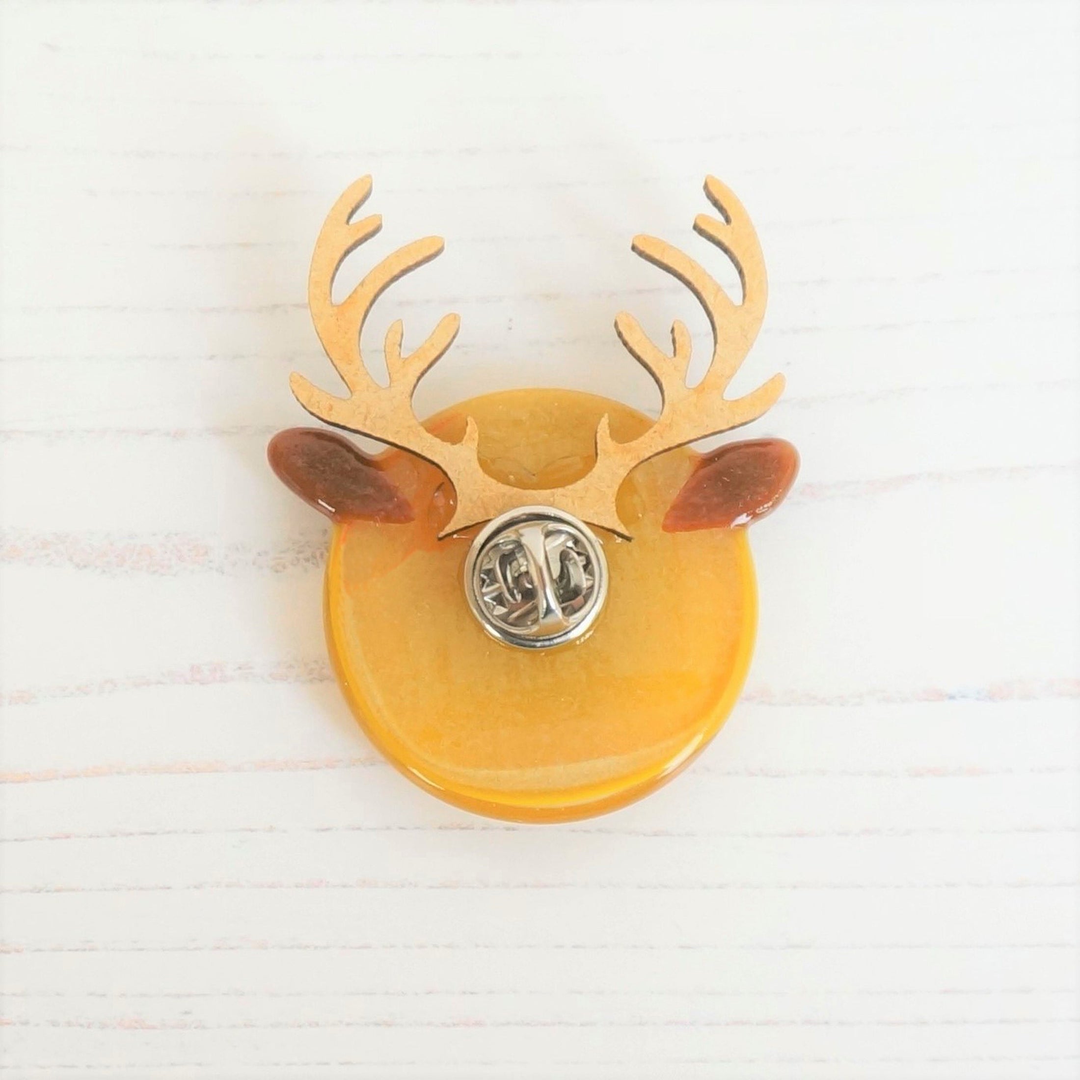 Handmade Fused Glass Reindeer Christmas Brooch By Jessica Irena Smith Glass