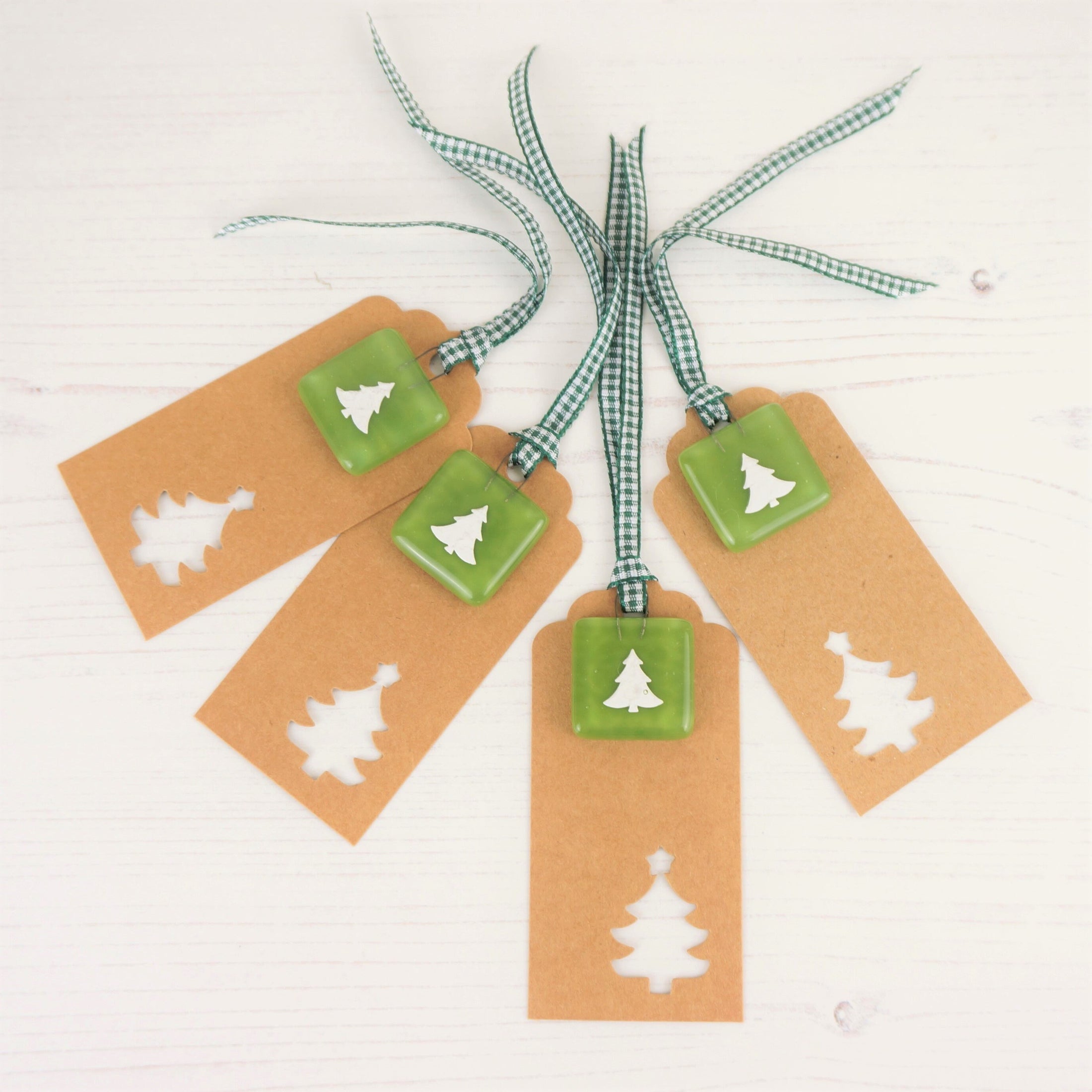 Single Handmade Fused Glass Paper Cut Keepsake Christmas Gift Tag By Jessica Irena Smith Glass