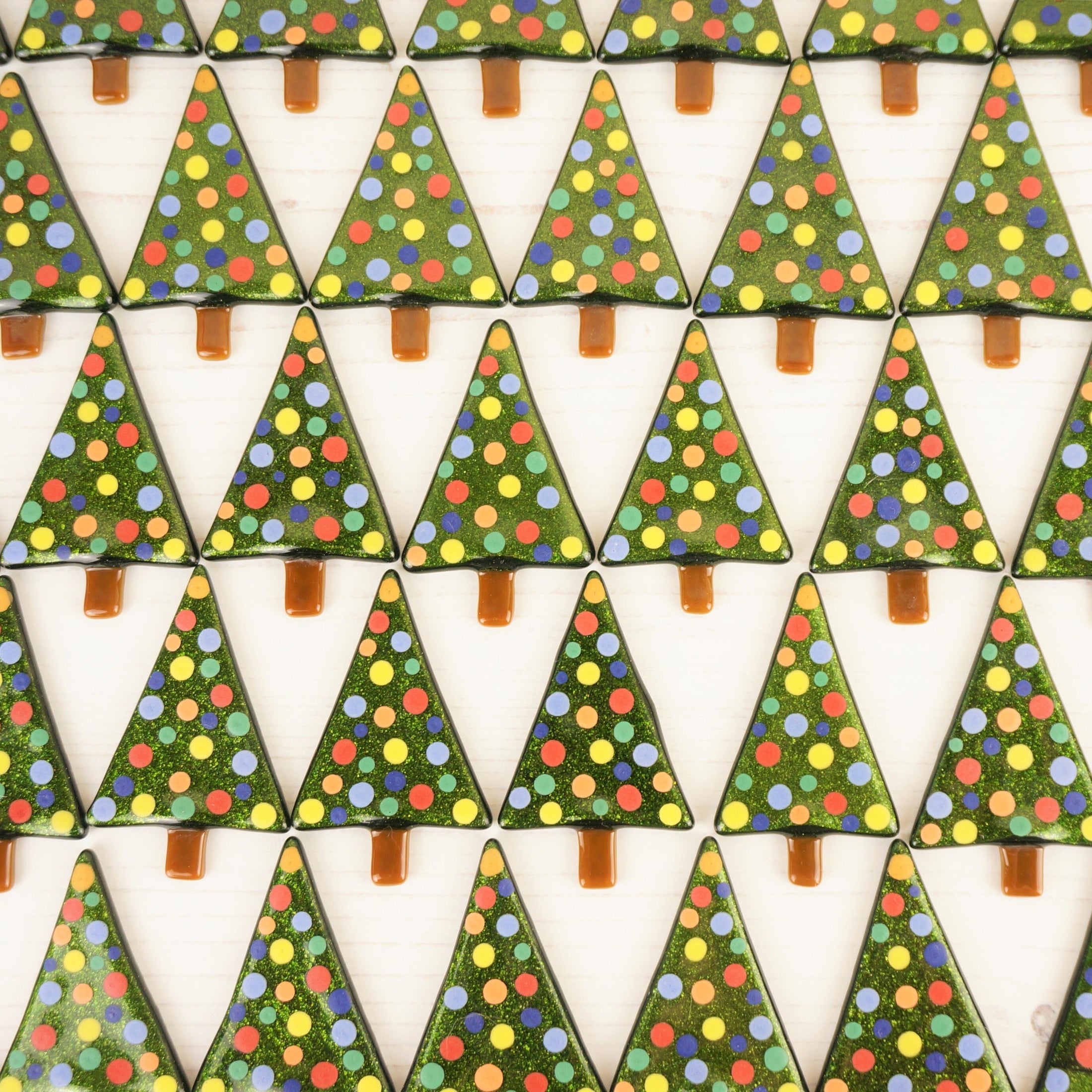 Handmade Fused Glass Christmas Tree Brooch Badge By Jessica Irena Smith Glass