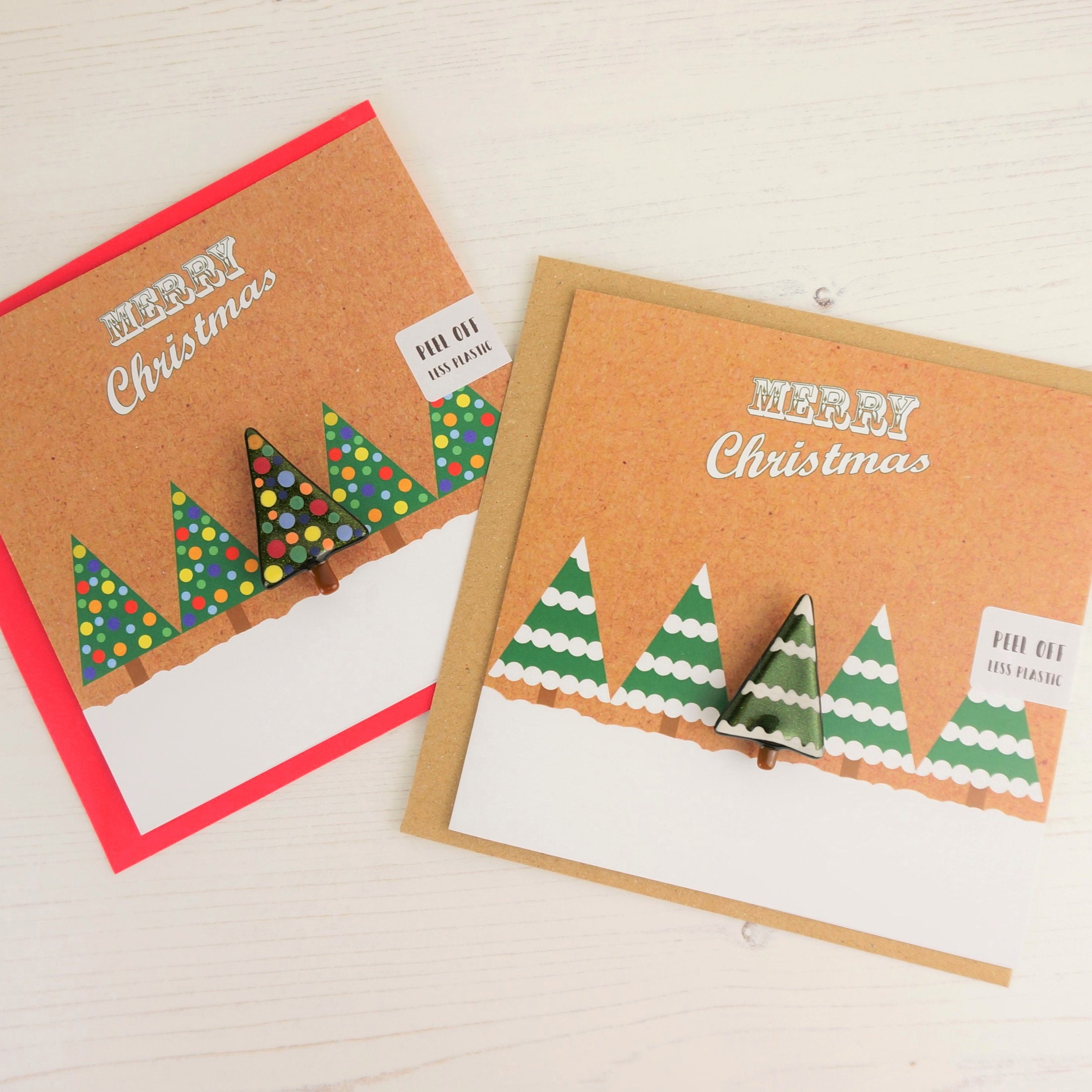 Christmas Card With Handmade Glass Snowy Tree Brooch By Jessica Irena Smith Glass