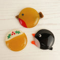 Load image into Gallery viewer, Handmade Fused Glass Robin Christmas Brooch By Jessica Irena Smith Glass
