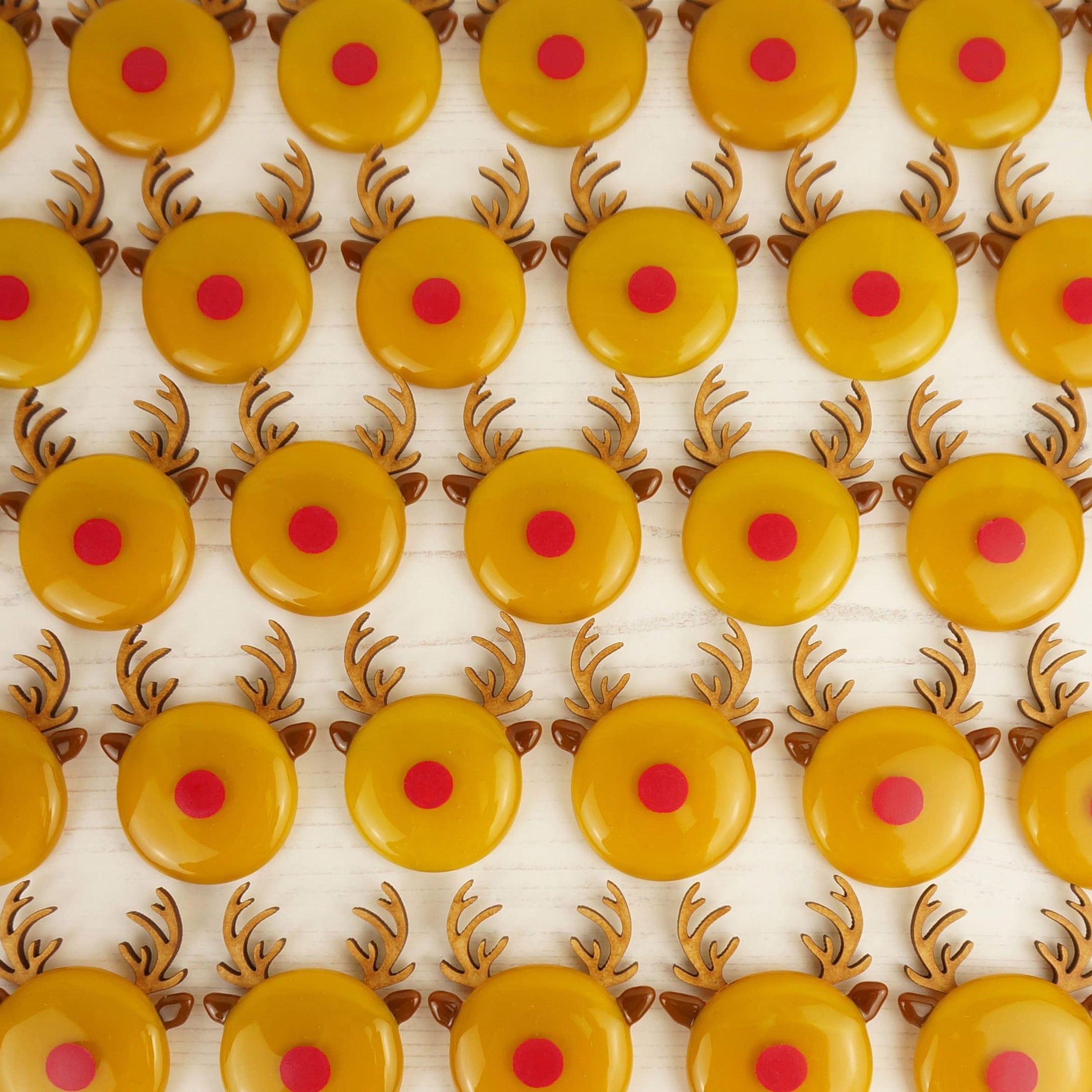 Handmade Fused Glass Reindeer Christmas Brooch By Jessica Irena Smith Glass