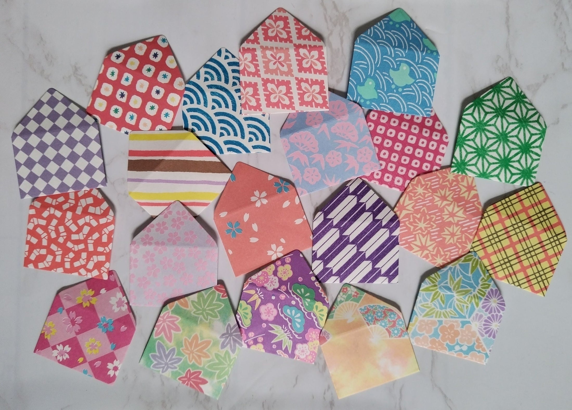 20 Mini Origami Envelopes - Mixed