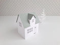 Load image into Gallery viewer, 3D Paper House / Christmas House/ DIY Tea Light/ Paper Village/ Tea Light House/ Scandi House Decor/ Paper House Decoration/ Mantle Decor
