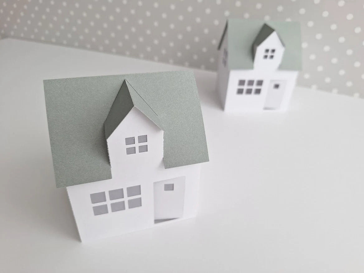 3D Paper House / Christmas House/ DIY Tea Light/ Paper Village/ Tea Light House/ Scandi House Decor/ Paper House Decoration/ Mantle Decor