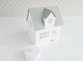 Load image into Gallery viewer, 3D Paper House / Christmas House/ DIY Tea Light/ Paper Village/ Tea Light House/ Scandi House Decor/ Paper House Decoration/ Mantle Decor
