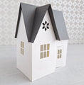 Load image into Gallery viewer, DIY Paper House / Christmas House/ DIY Tea Light/ Paper Village/ Tea Light House/DIY Putz House/ Paper House Decoration/ Mantle Decor
