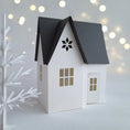 Load image into Gallery viewer, DIY Paper House / Christmas House/ DIY Tea Light/ Paper Village/ Tea Light House/DIY Putz House/ Paper House Decoration/ Mantle Decor
