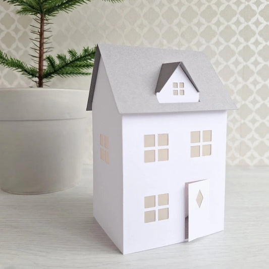 3D Paper House /Christmas Village/ DIY House/ Paper Village/ Tea Light House/ House Warming Gift/ Paper House Decoration/ Advent Calendar