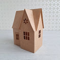 Load image into Gallery viewer, DIY Paper House / Christmas House/ DIY Tea Light/ Paper Village/ Tea Light House/DIY Putz House/ Paper House Decoration/ Mantle Decor
