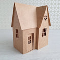 Load image into Gallery viewer, DIY Paper House / Christmas House/ DIY Tea Light/ Paper Village/ Tea Light House/DIY Putz House/ Paper House Decoration/ Mantle Decor
