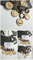Load image into Gallery viewer, Wooden Engraved Wineglass Charms, Country Symbol Charms for Wine Lovers, Glass Identifier for Dinner Party
