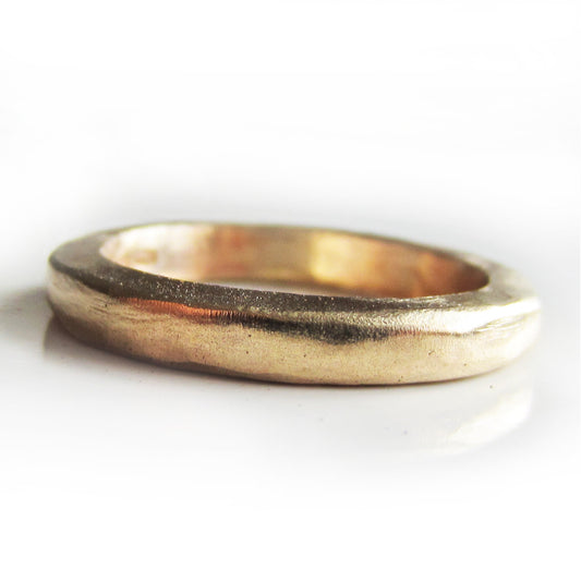 Thick Gold wedding ring in solid 22 Karat yellow gold - 22ct solid gold wedding band - rustic gold ring - brushed gold ring with mate finish