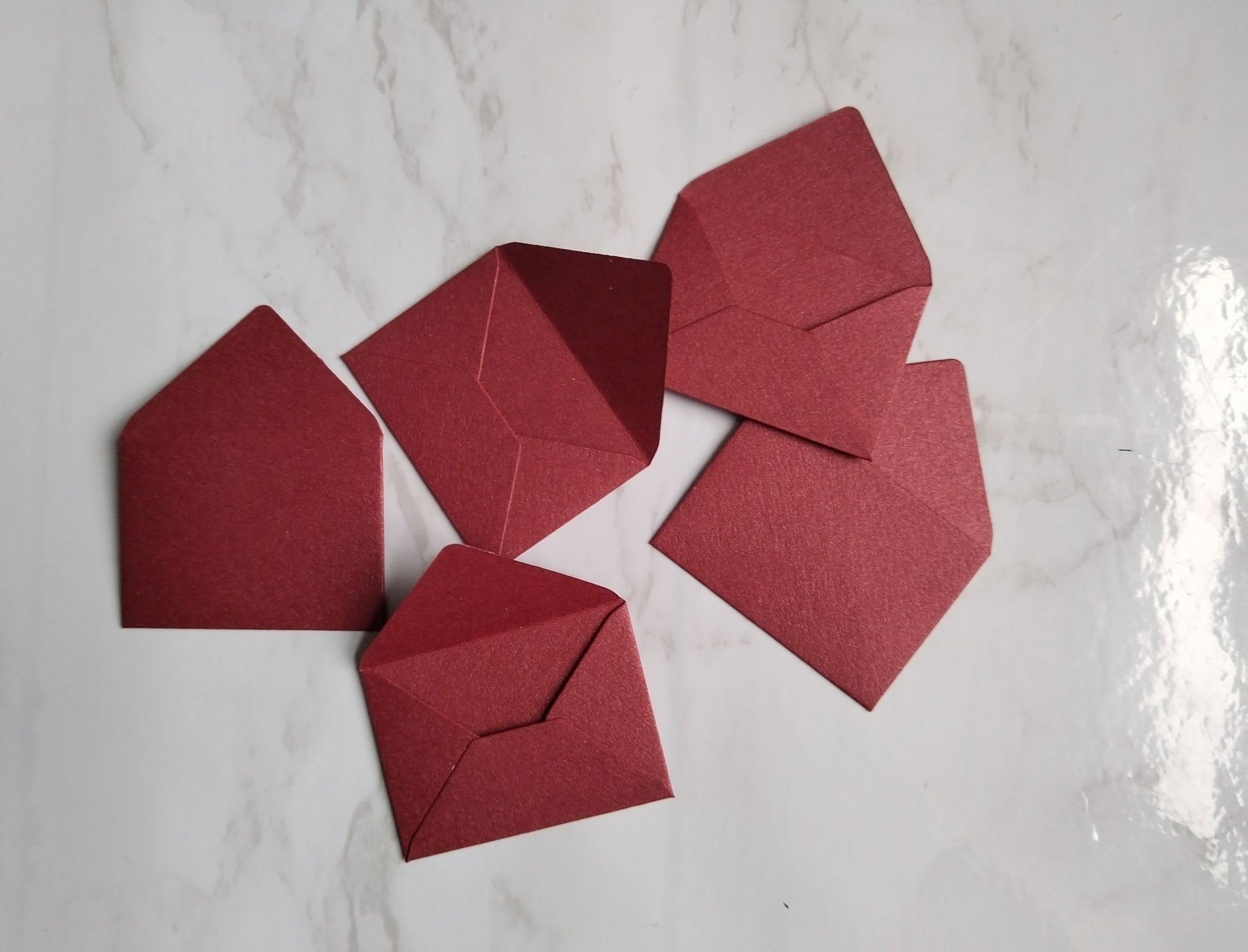 20 Mini Red Pearl Envelopes - Perfect for tooth fairy, seeds, beads & crafting