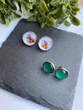 Load image into Gallery viewer, Hummingbird Cabochon Earring Set, Beach Holiday Stud Pack earrings, Double Stud Pack Earrings Set, Colourful Jewelry Gift set for Ladies
