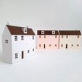 Load image into Gallery viewer, Set of 3 DIY Paper Village Houses Bundle/ DIY Tea Light/ Paper Village/ Tea Light House/DIY Putz House/ Paper House Decoration/
