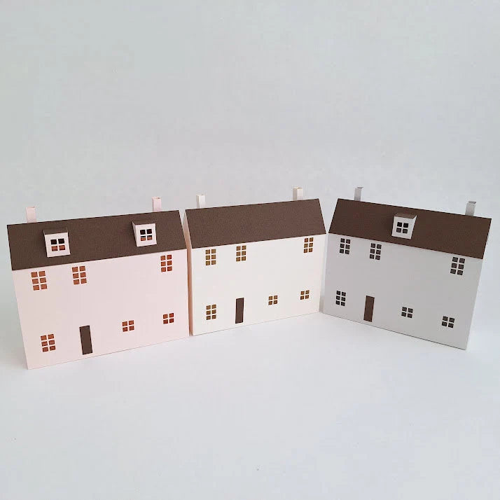 Set of 3 DIY Paper Village Houses Bundle/ DIY Tea Light/ Paper Village/ Tea Light House/DIY Putz House/ Paper House Decoration/