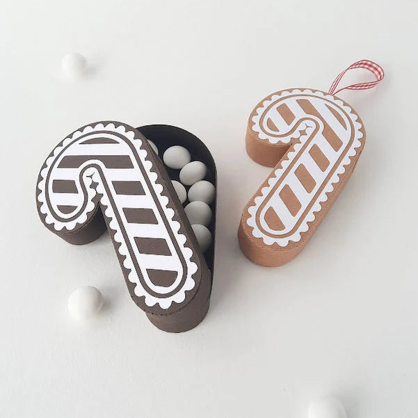 Gingerbread Candy Cane Treat Box