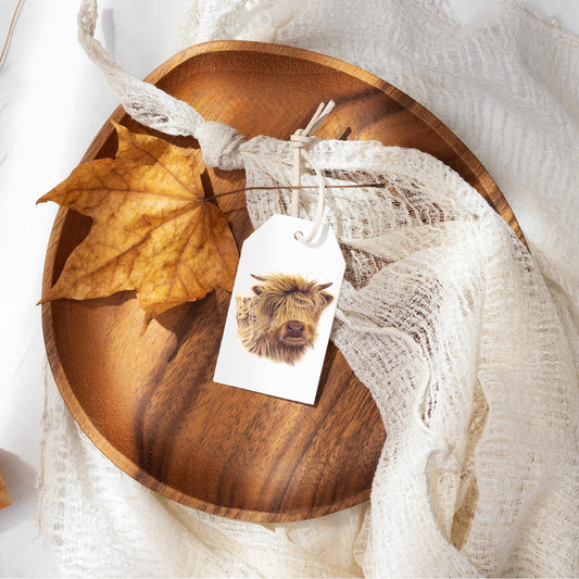 Handmade Highland Cow Gift Tags: Farm Animal Tags