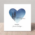 Load image into Gallery viewer, Personalised Anniversary Card: Love Heart Night Sky, Recycled Silk
