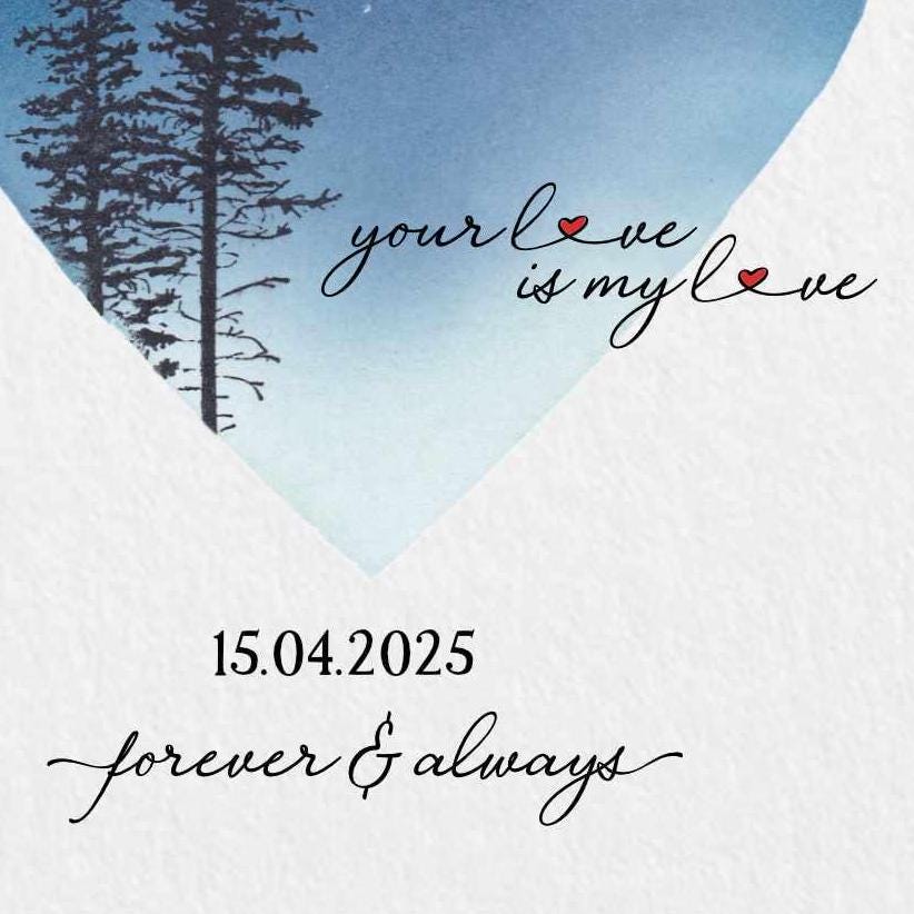 Personalised Anniversary Card: Love Heart Night Sky, Recycled Silk