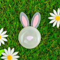 Load image into Gallery viewer, Handmade Fused Glass Easter Bunny Brooch by Jessica Irena Smith
