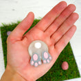 Load image into Gallery viewer, Handmade Fused Glass Easter Bunny Bum Brooch by Jessica Irena Smith
