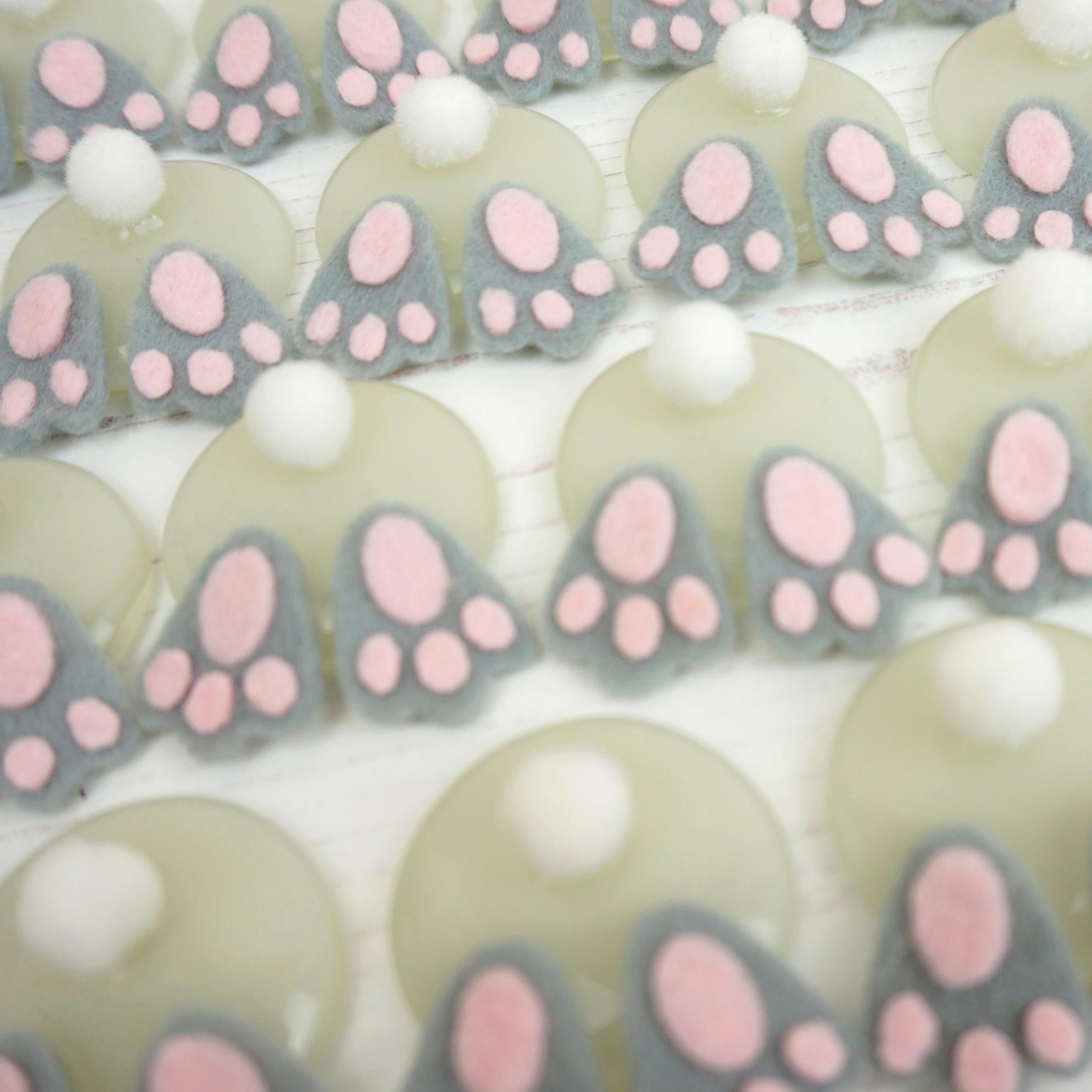 Handmade Fused Glass Easter Bunny Bum Brooch by Jessica Irena Smith