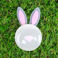 Load image into Gallery viewer, Handmade Fused Glass Easter Bunny Brooch by Jessica Irena Smith
