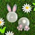 Load image into Gallery viewer, Handmade Fused Glass Easter Bunny Brooch by Jessica Irena Smith
